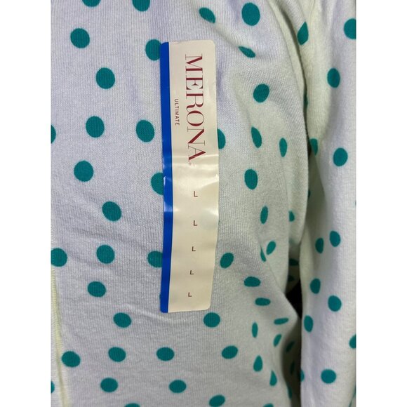 Merona White & Teal Polka Dot Cardigan Sweater Women Large Long Sleeve NWT - Picture 5 of 16
